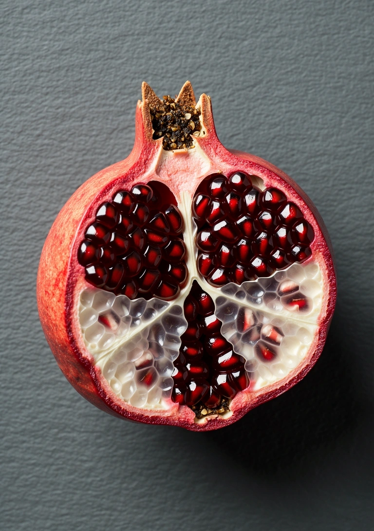 Pomegranate specimen highlighting nutritional structure